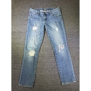 Kut from the Kloth Womens 6P Blue Distressed Skinny Jeans Petite Ripped Denim‎